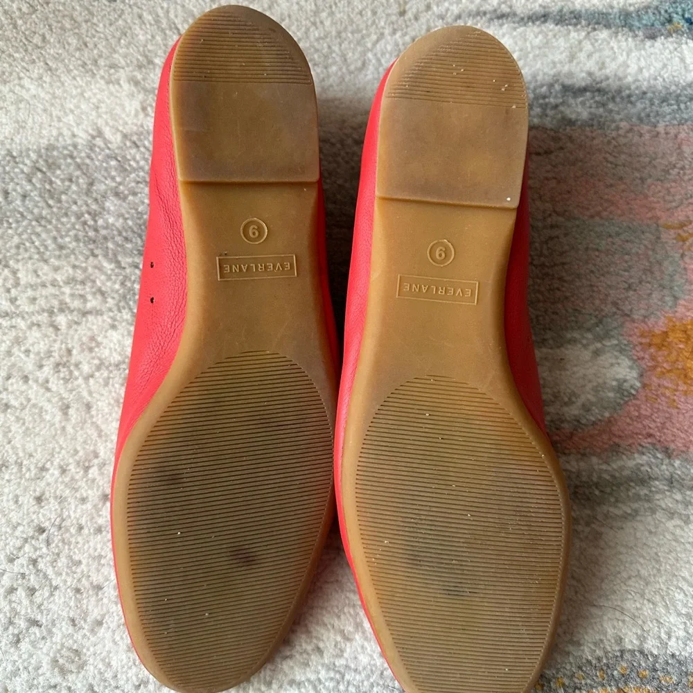 Everlane Red Leather Ballet Flats